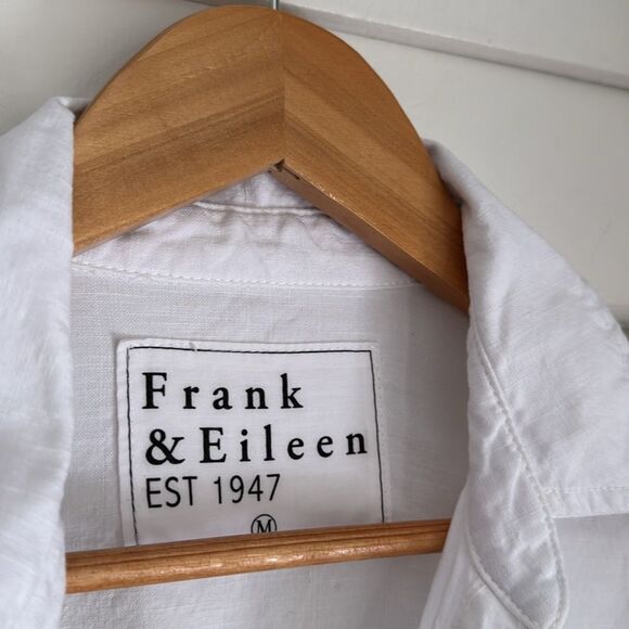 Frank & Eileen Ireland White Long Sleeve Flax Linen Romper Playsuit Size Medium - Picture 3 of 6